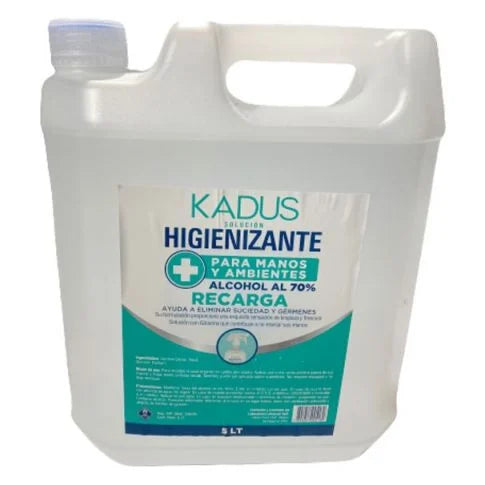 Alcohol Desnaturalizado 70% higienizante de Ambientes y Manos KADUS Spray 5L