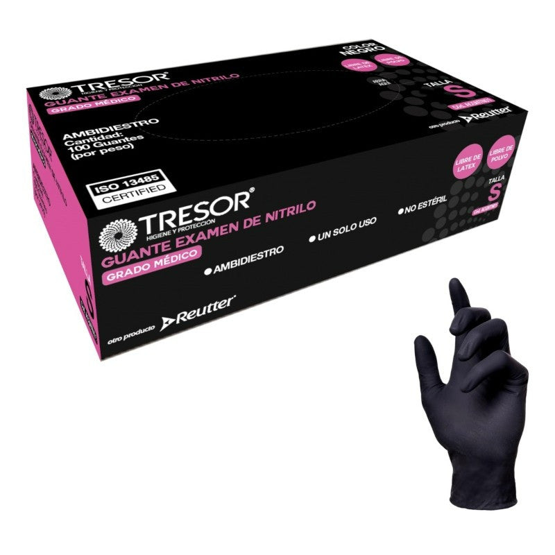 Black Nitrile Gloves Medical Grade - (100 Units) Tresor 